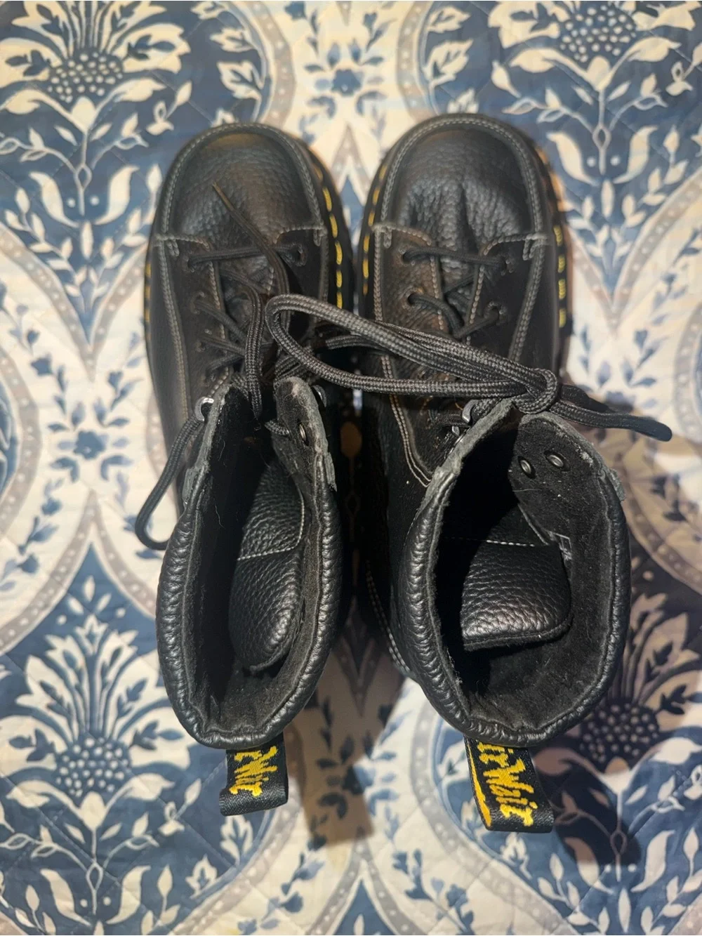 Like New Dr. Martens Buzz 8-Eye Black Platform Boots - Women's 10